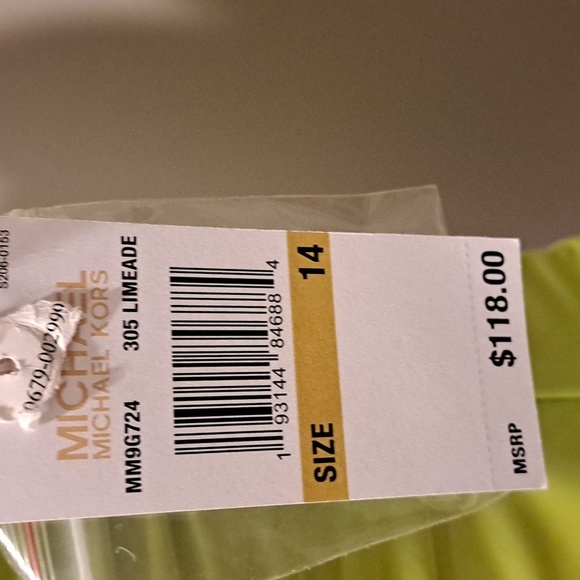 Michael Kors Limeade Color One Shoulder Cutout One Piece Swimsuit - Picture 6 of 11